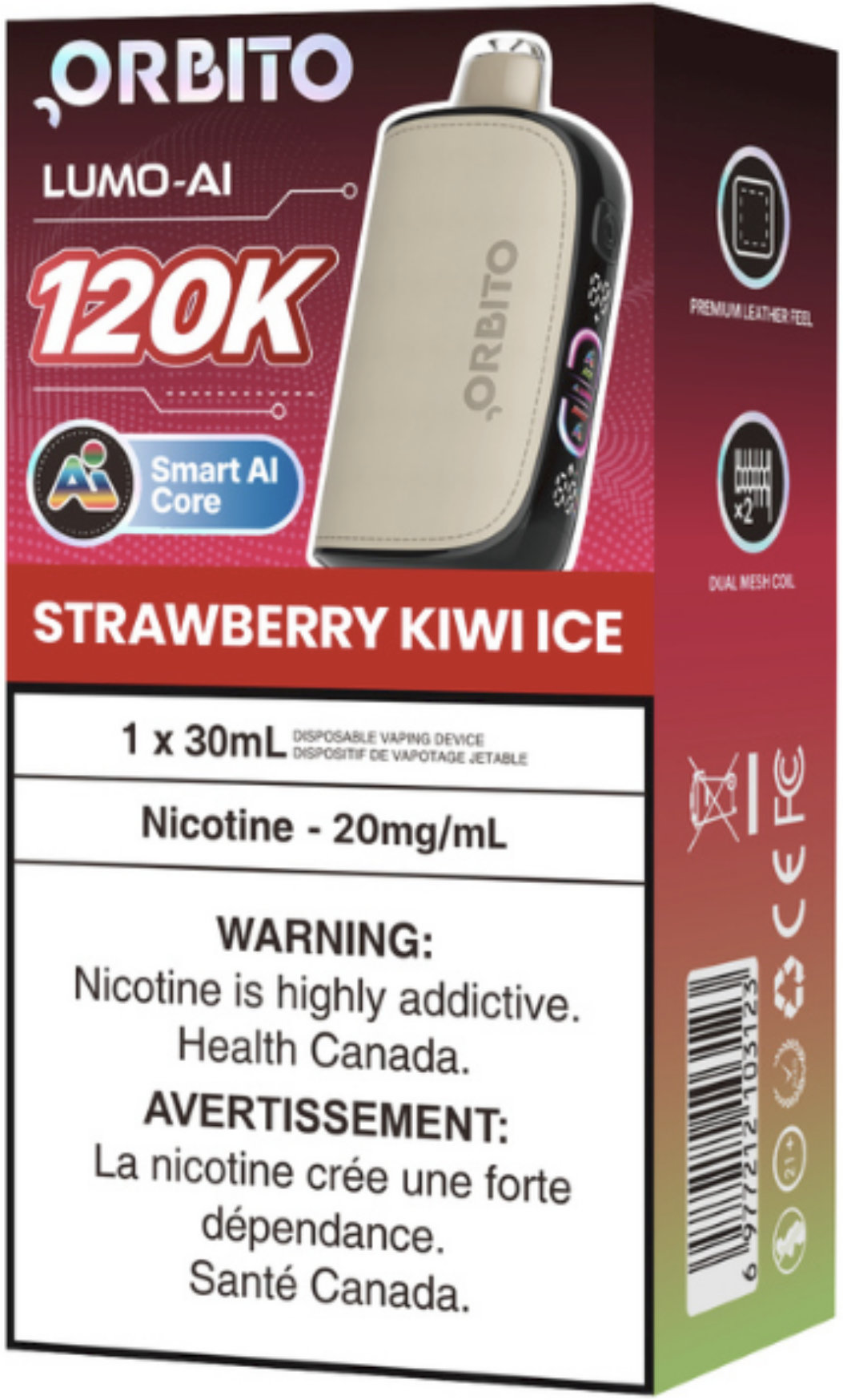 Orbito Lumo AI 120K Disposable Strawberry Kiwi Ice