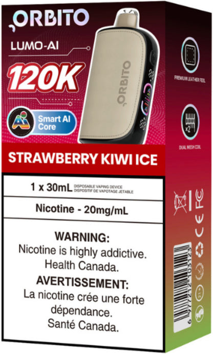 Orbito Lumo AI 120K Disposable Strawberry Kiwi Ice