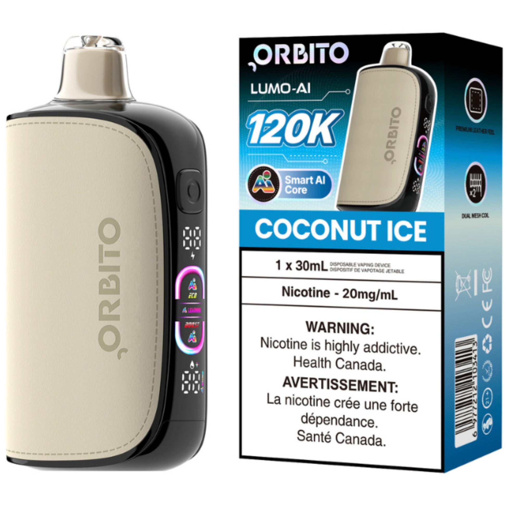 Orbito Lumo AI 120K Disposable Vape Coconut Ice
