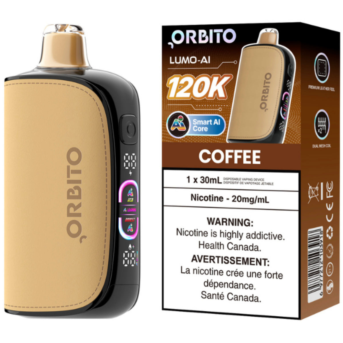 Orbito Lumo AI 120K Disposable Vape Coffee