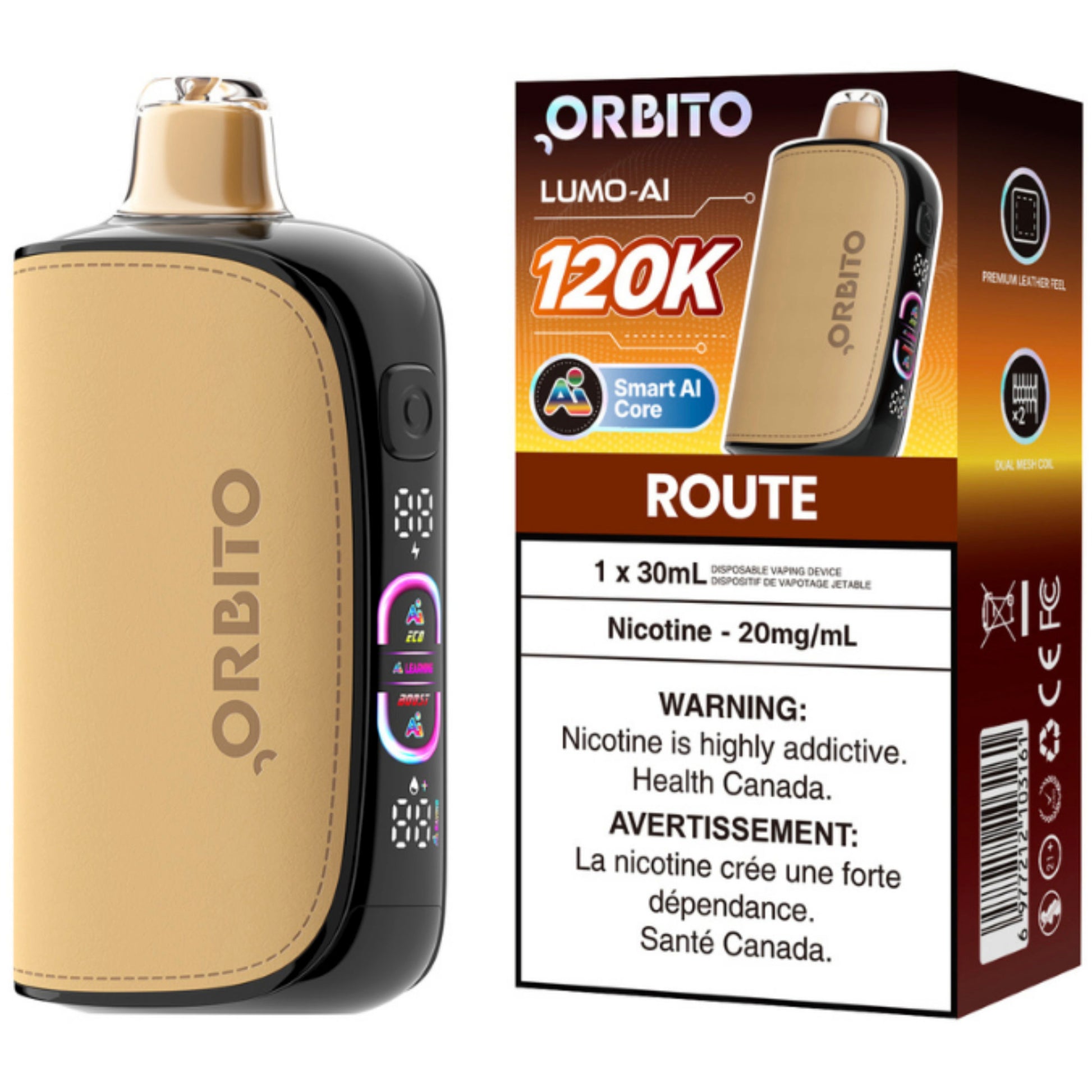 Orbito Lumo AI 120K Disposable Vape Route