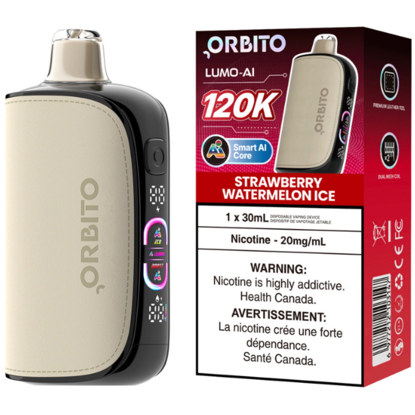 Orbito Lumo AI 120K Disposable Vape Strawberry Watermelon Ice