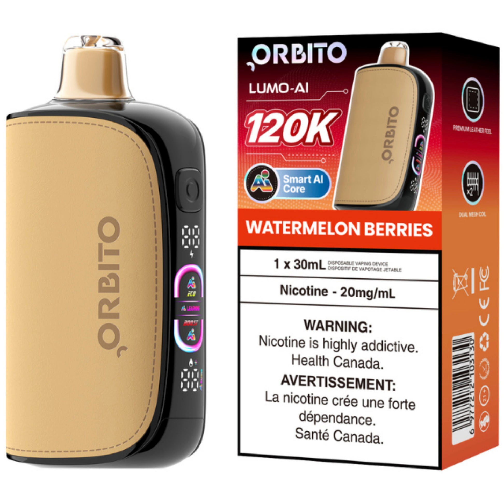 Orbito Lumo AI 120K Disposable Vape Watermelon Berries