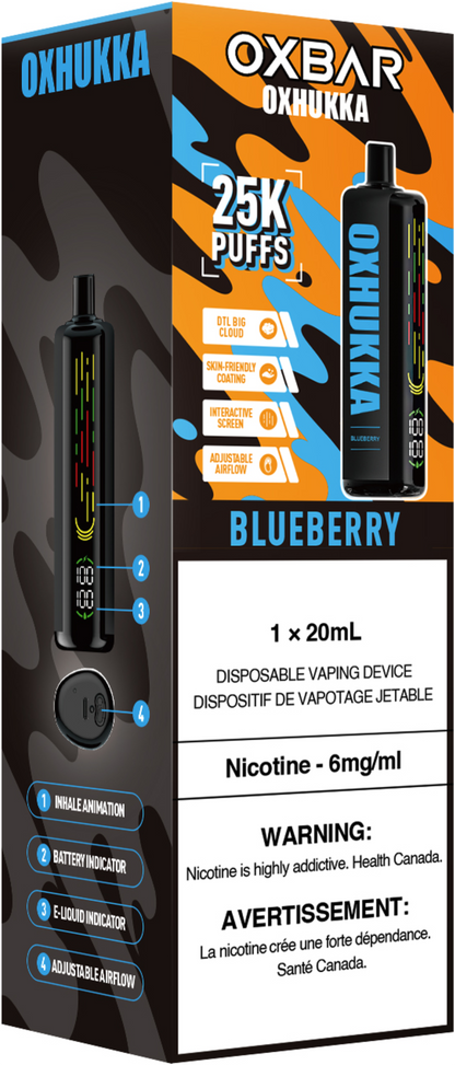 Oxbar Oxhukka Disposable Vape - Blueberry Cloud Island Vapour Oxbar Oxhukka Disposable Vape - Blueberry Cloud Island Vapour