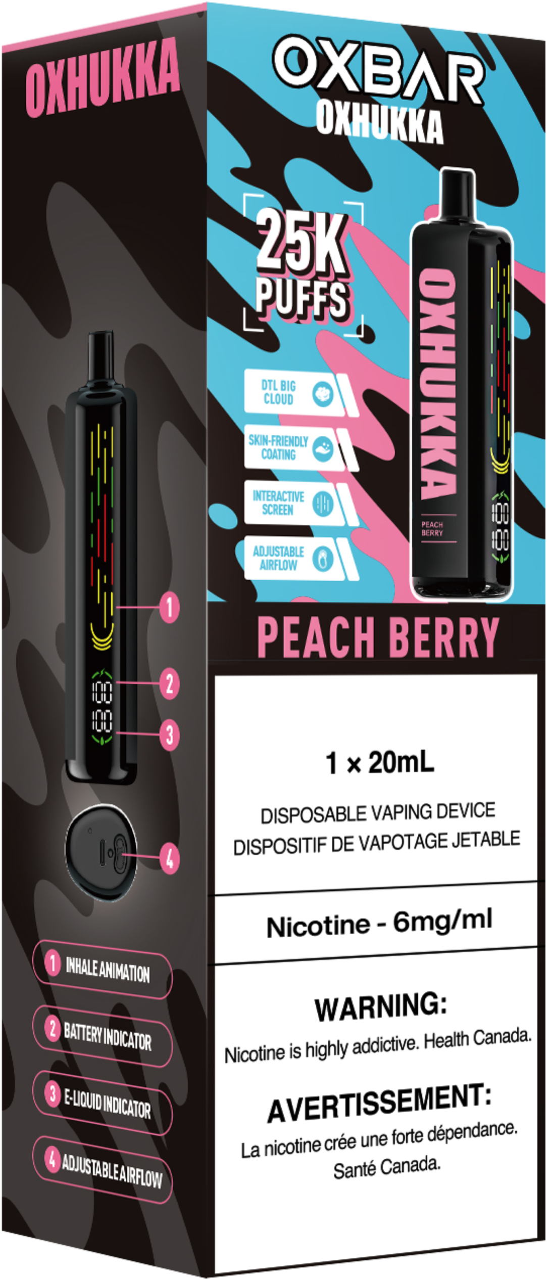 Oxbar Oxhukka Disposable Peach Berry
