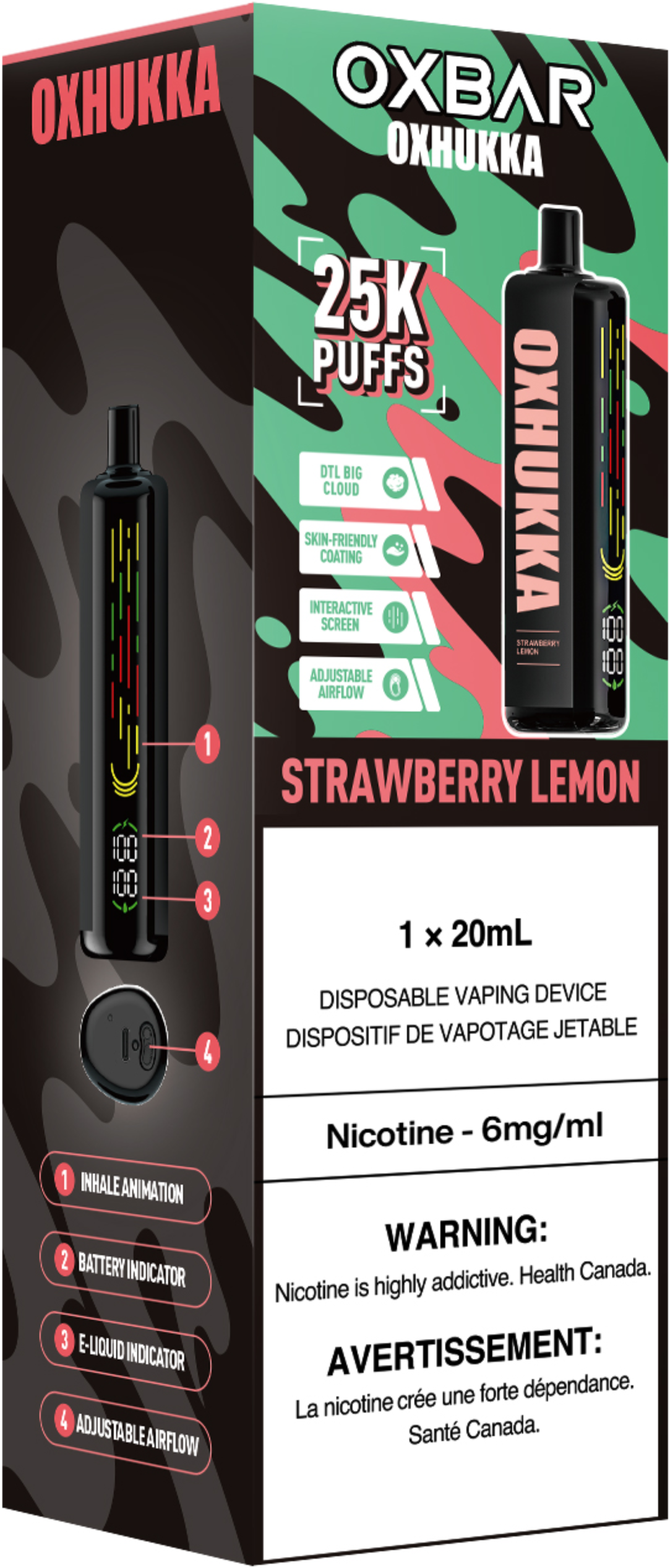 Oxbar Oxhukka Disposable Strawberry Lemon