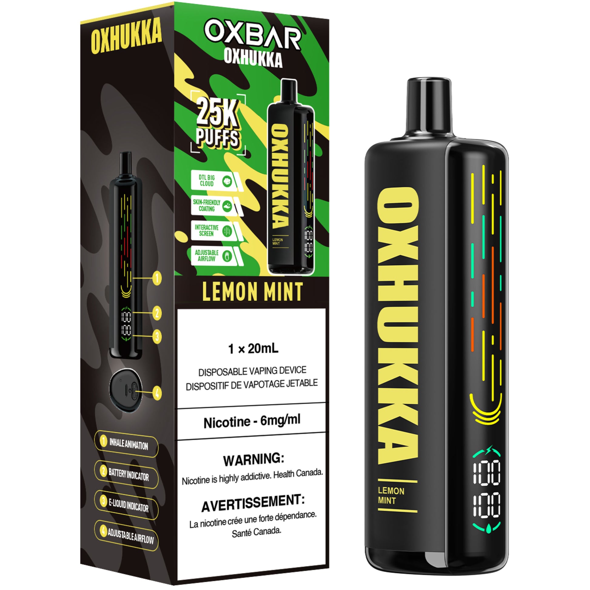lemon mint disposable vape Oxbar Oxhukka Disposable Vape