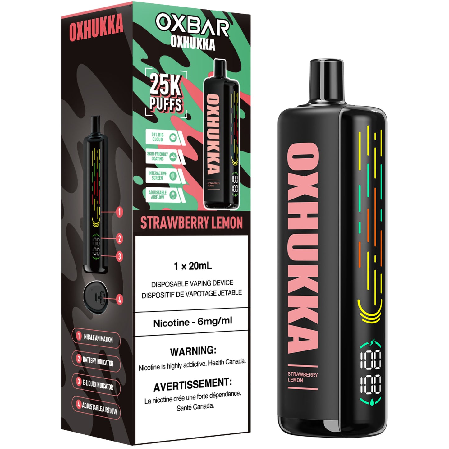 Oxbar Oxhukka Disposable Vape Strawberry Lemon