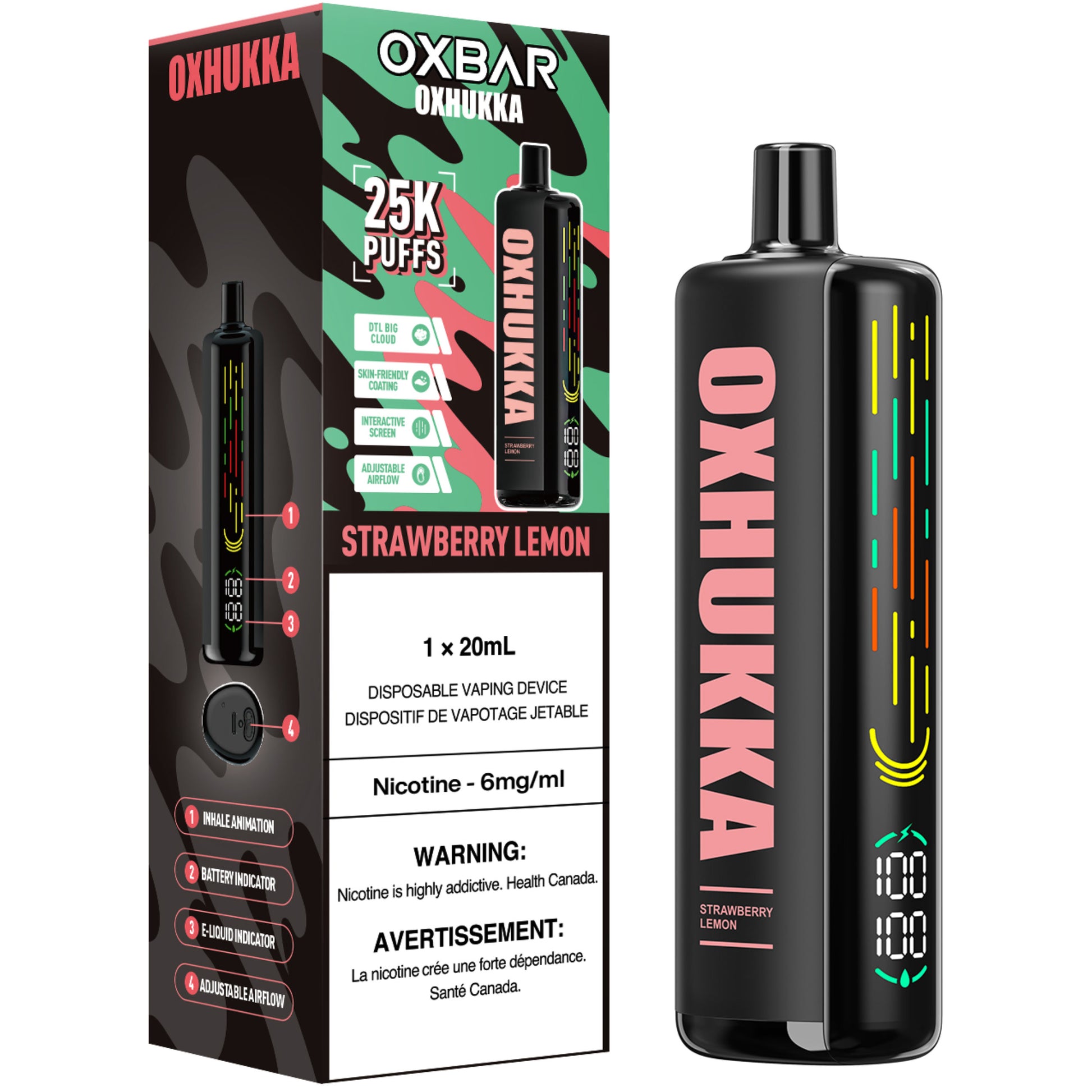 Oxbar Oxhukka Disposable Vape Strawberry Lemon