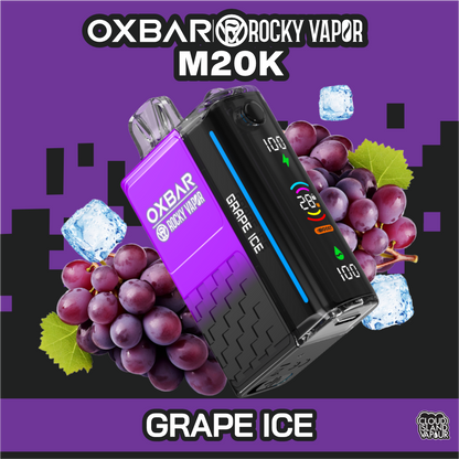 Rocky Vapor Oxbar M20K Disposable Vape - Grape Ice Cloud Island Vapour Rocky Vapor Oxbar M20K Disposable Vape - Grape Ice Cloud Island Vapour