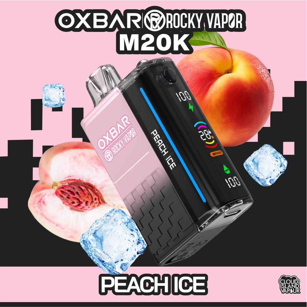 Oxbar Rocky Vapor M20K 20000 Puffs Disposable Vape 20mL Peach Ice