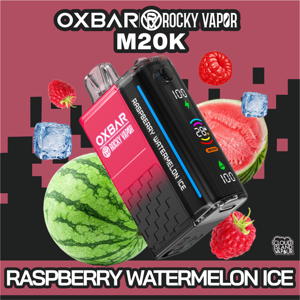 Oxbar Rocky Vapor M20K 20000 Puffs Disposable Vape 20mL Raspberry Watermelon Ice