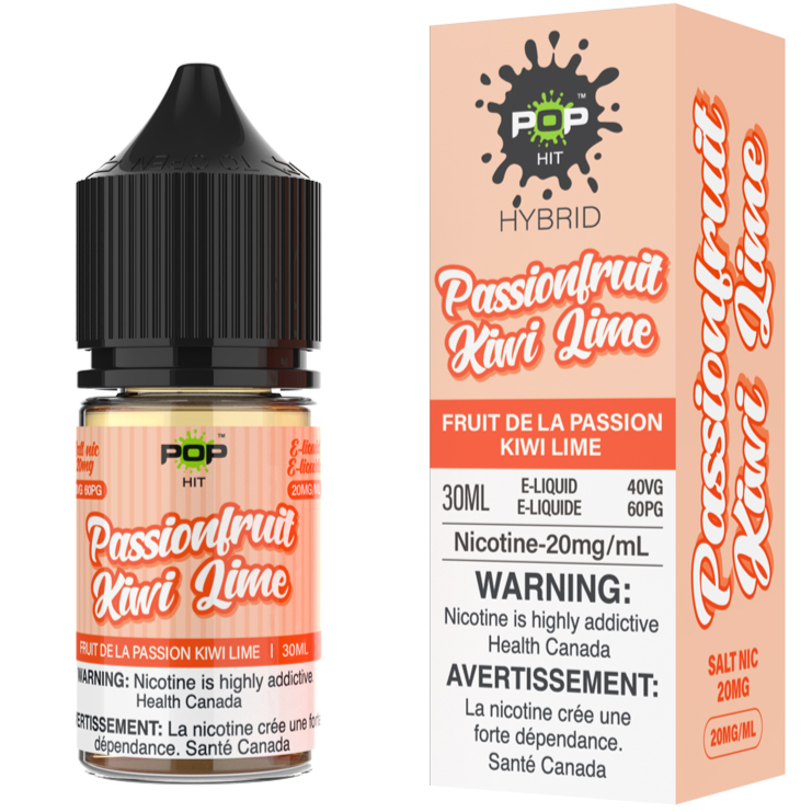 Passionfruit Kiwi Lime Pop Hit Vape Juice Salt Nic E-Liquid 20mg 30mL