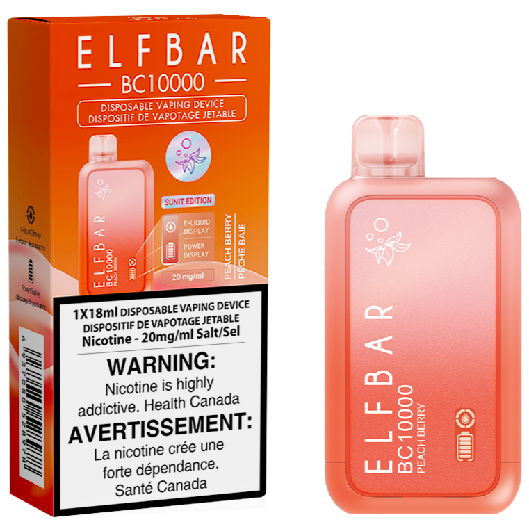 Peach Berry ELF BAR BC10000 Disposable Vape 10K Puffs 18mL