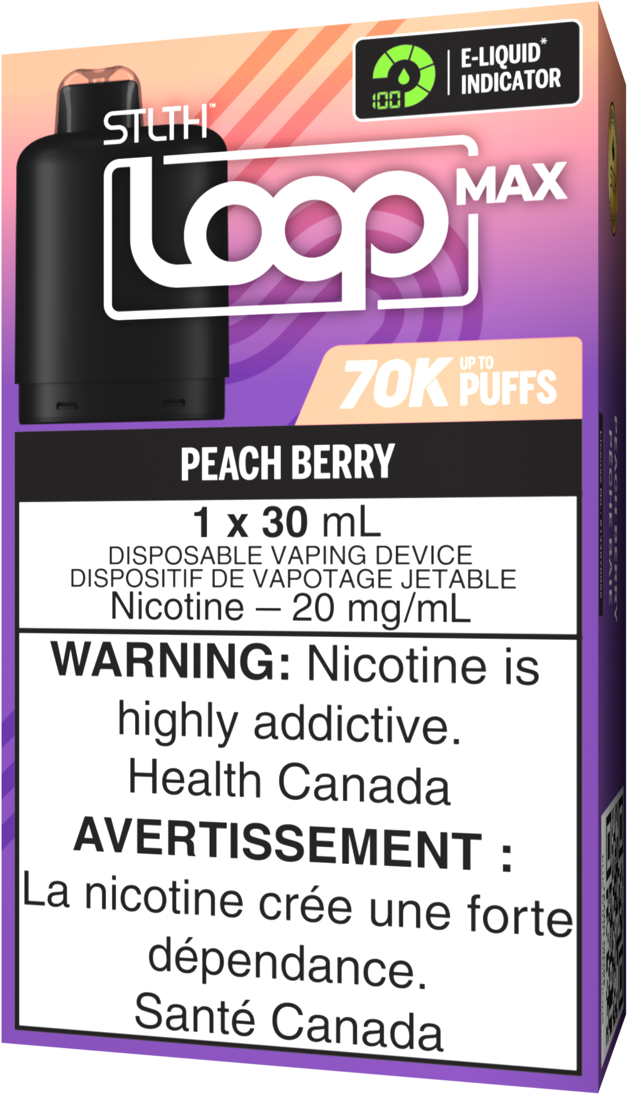 STLTH LOOP MAX 70K Pod Pack - Peach Berry