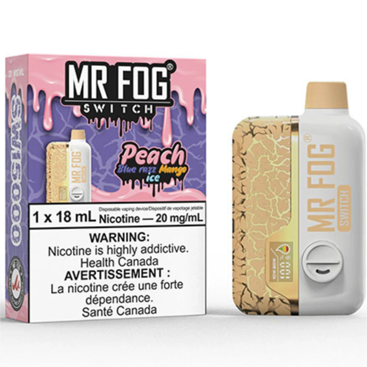 MR FOG SWITCH SW15000 Disposable Vape - Peach Blue Razz Mango Ice ...