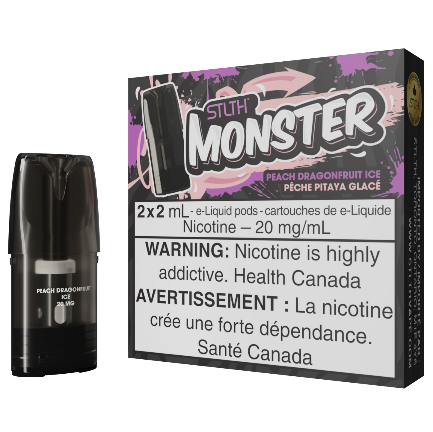 Peach Dragonfruit Ice STLTH MONSTER Pod Pack