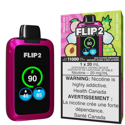 Peach Ice And White Grape Ice FLIP 2 Disposable Vape By FLIP BAR