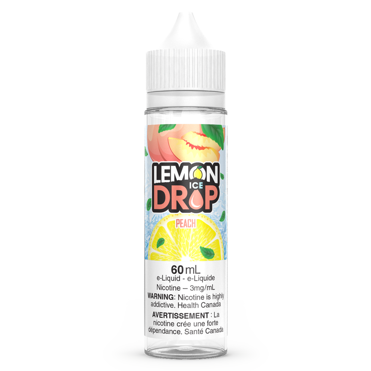 Peach LEMON DROP ICE Vape Juice E-Liquid 60mL Freebase