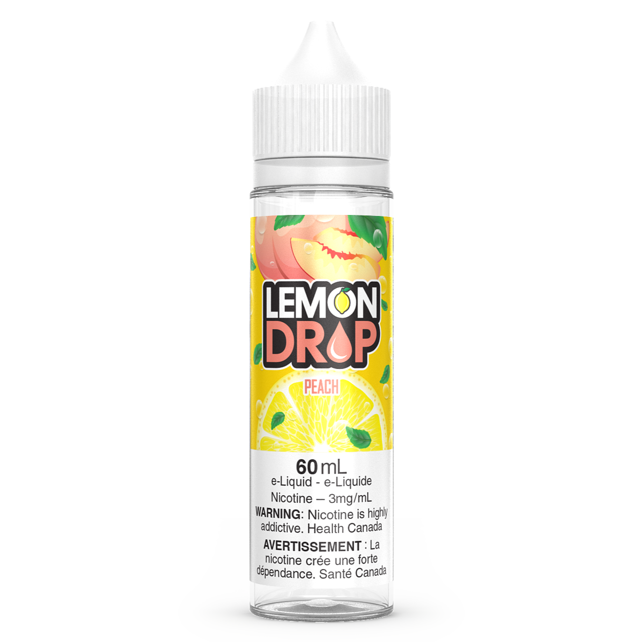 Peach LEMON DROP Vape Juice E-Liquid 60mL Freebase