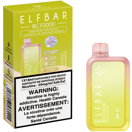 Peach Mango ELF BAR BC10000 Disposable Vape 10K Puffs 18mL