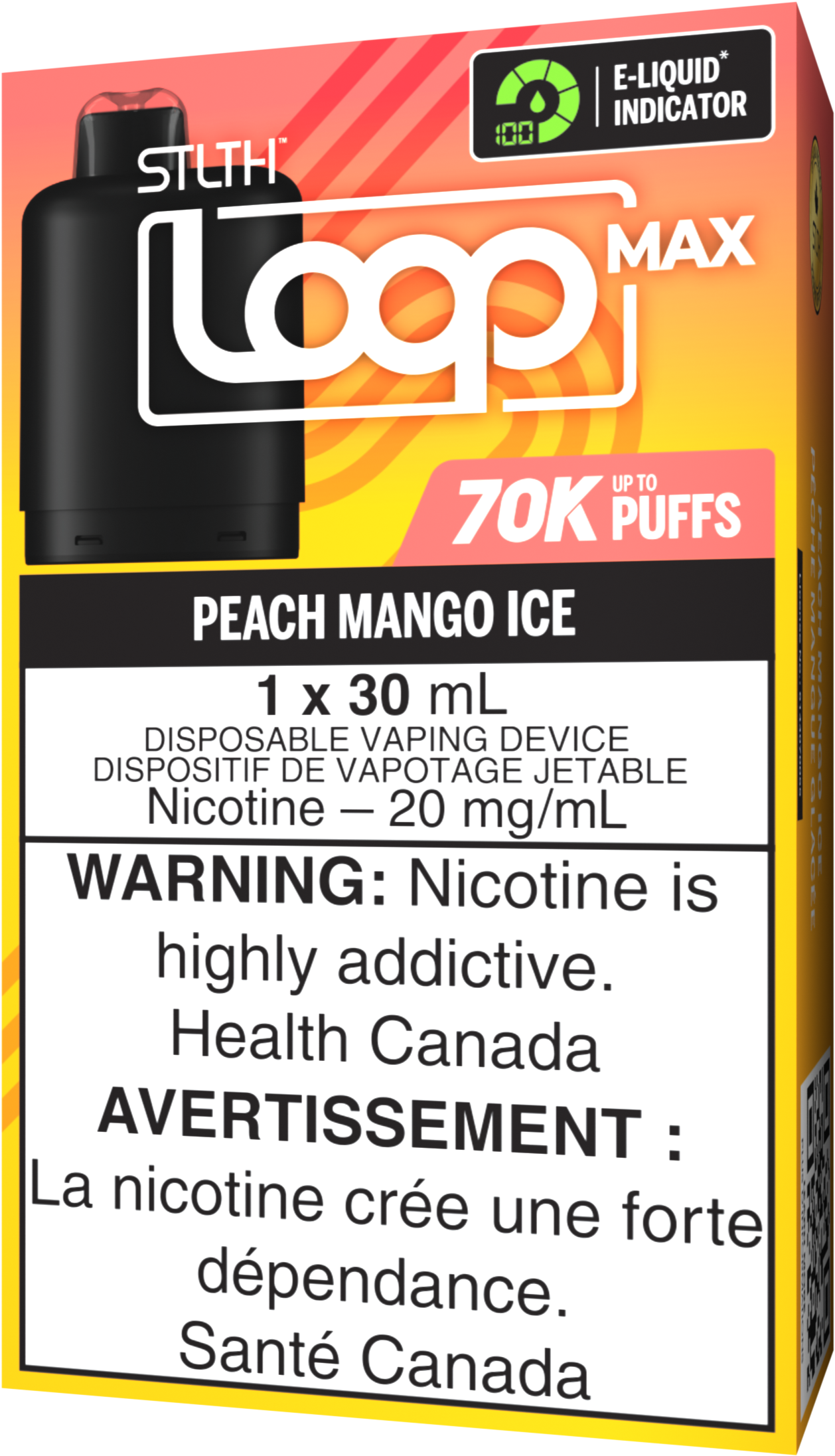 STLTH LOOP MAX 70K Pod Pack - Peach Mango Ice