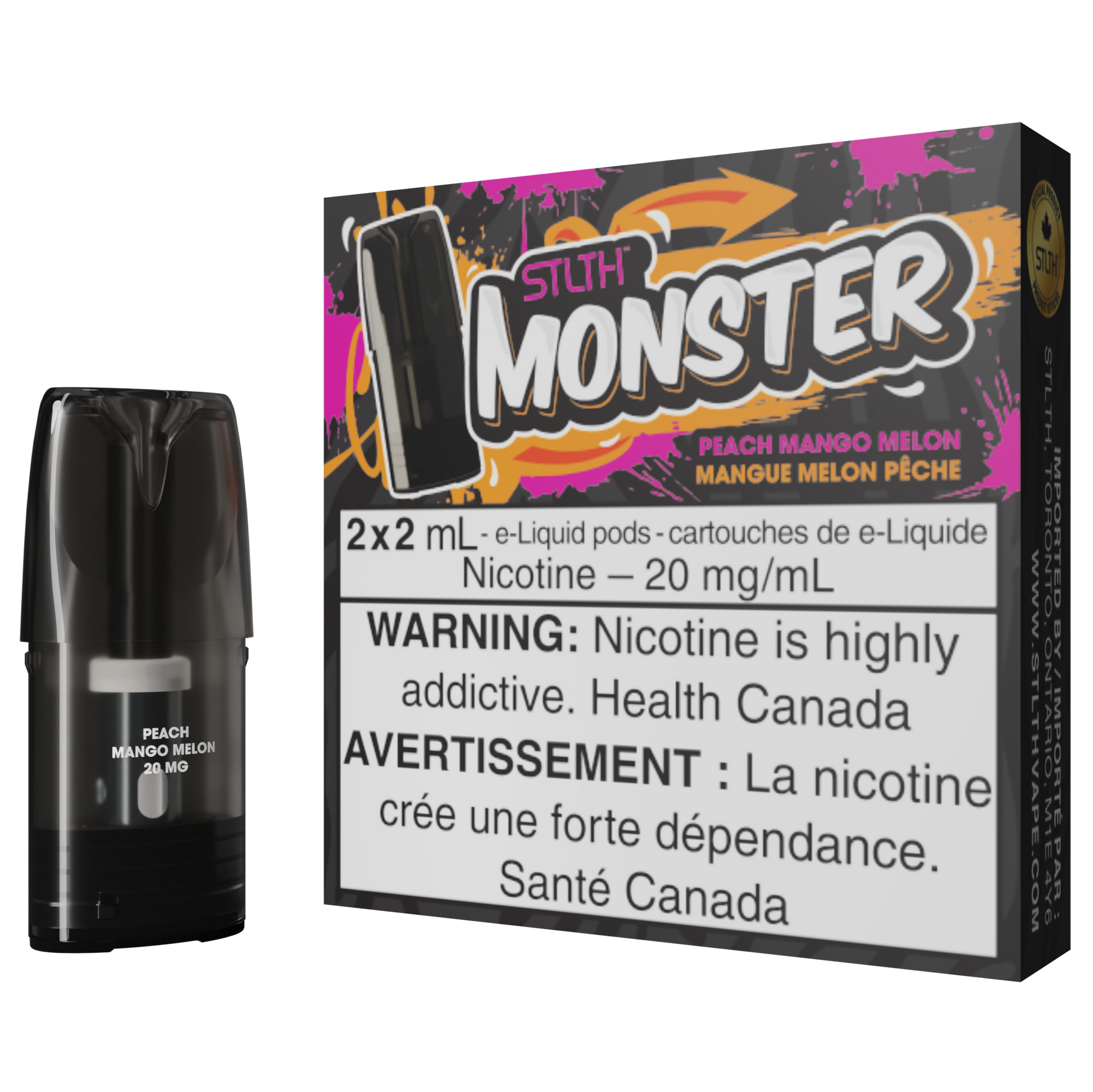 Peach Mango Melon STLTH MONSTER Pod Pack