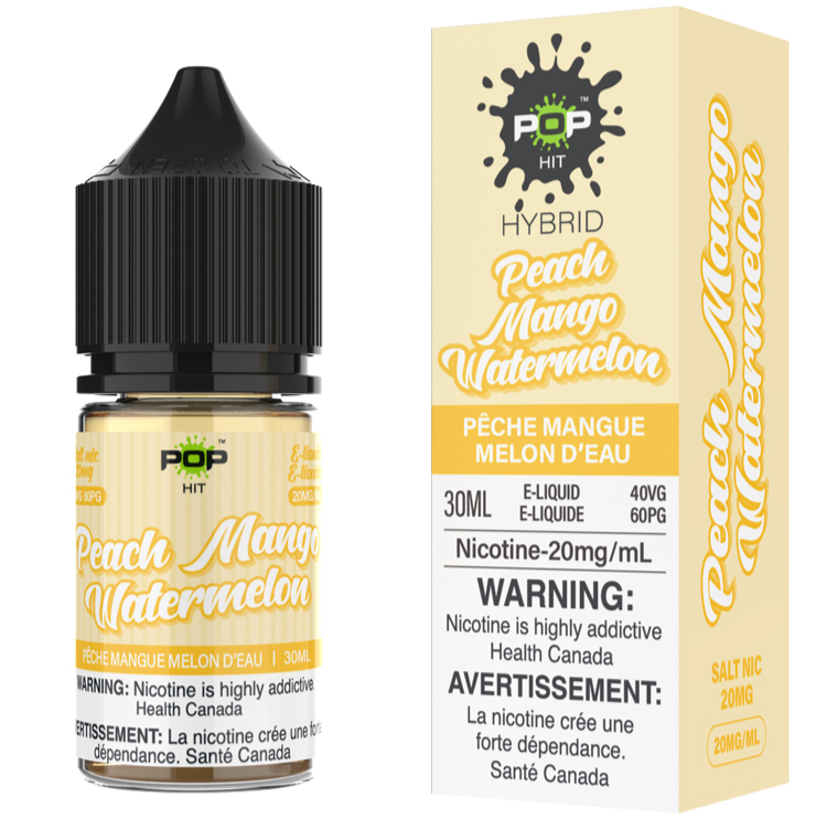 Peach Mango Watermelon Pop Hit Vape Juice Salt Nic E-Liquid 20mg 30mL