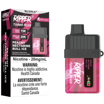 Peachy Nectarine Bull Ice RIPPER TURBO PLUS Disposable Vape