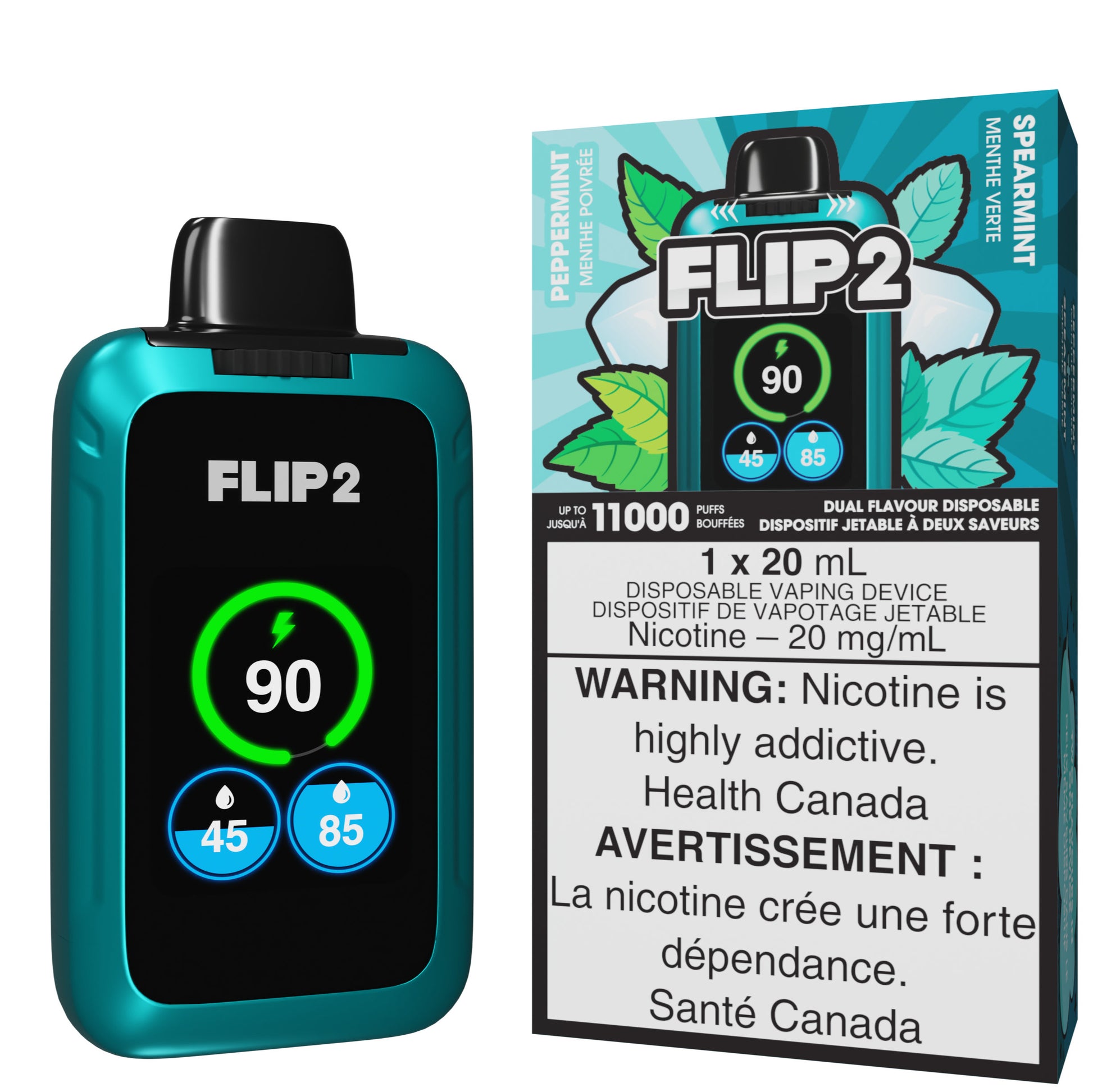 Peppermint And Spearmint FLIP 2 Disposable Vape By FLIP BAR