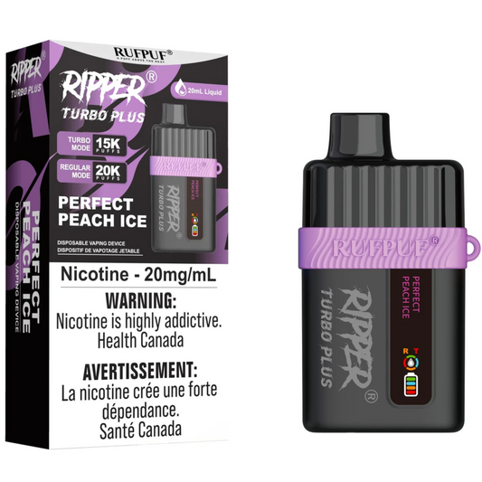 Perfect Peach Ice RIPPER TURBO PLUS Disposable Vape