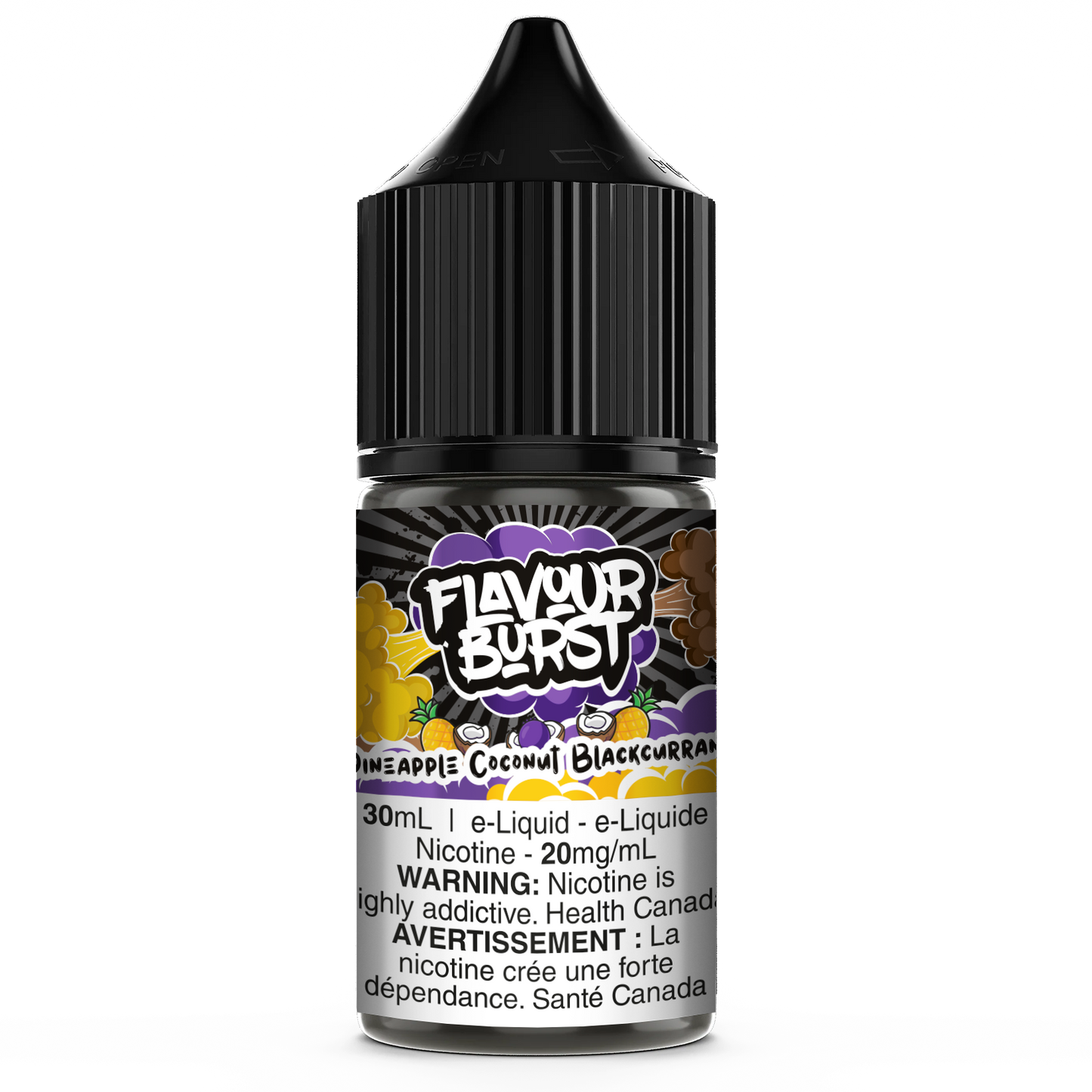 Flavour Burst Salt Nic E-Liquid Pineapple Coconut Blackcurrant 