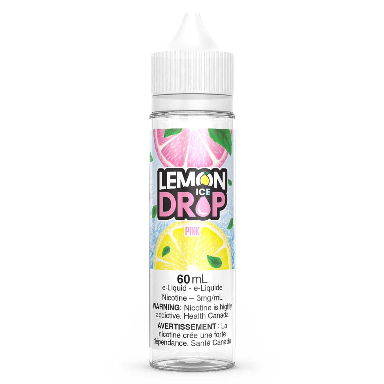 Pink LEMON DROP ICE Vape Juice E-Liquid 60mL Freebase