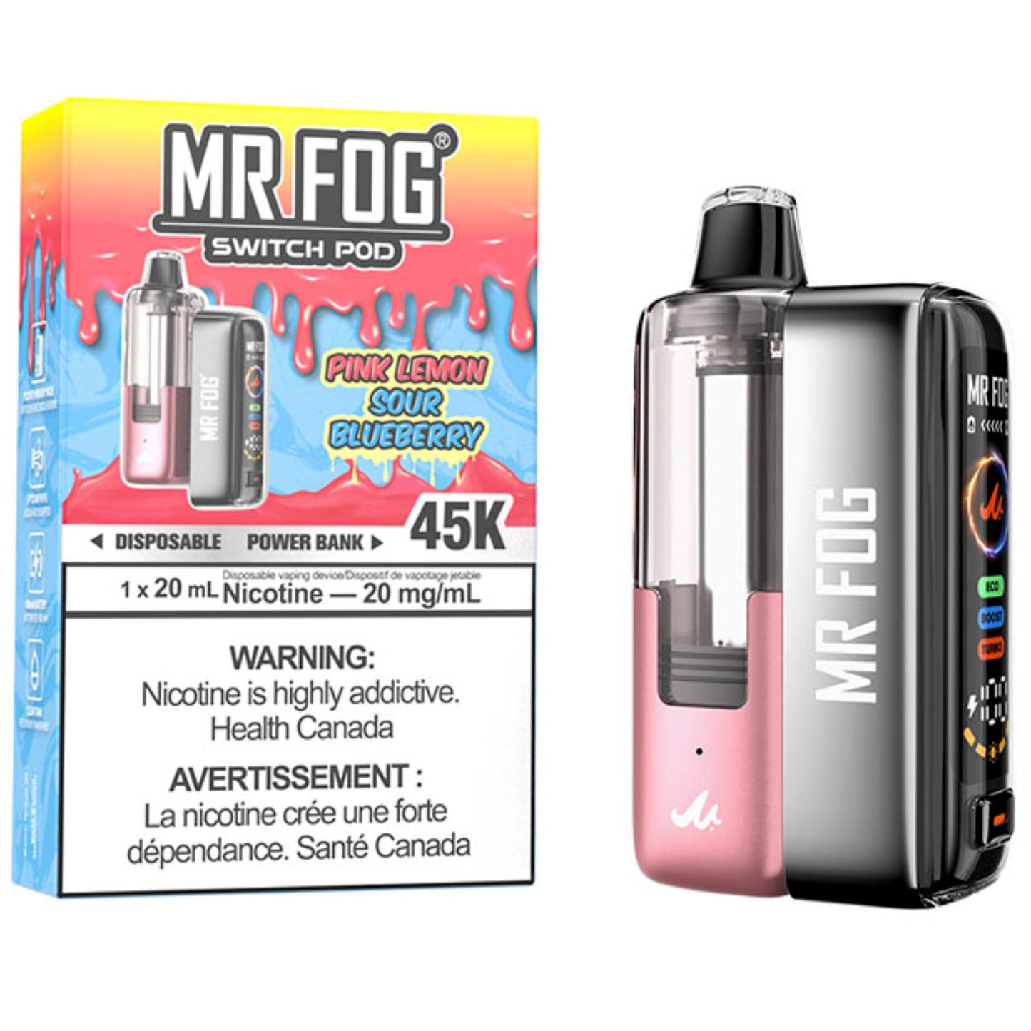 Pink Lemon Sour Blueberry MR FOG SWITCH POD Starter Kit