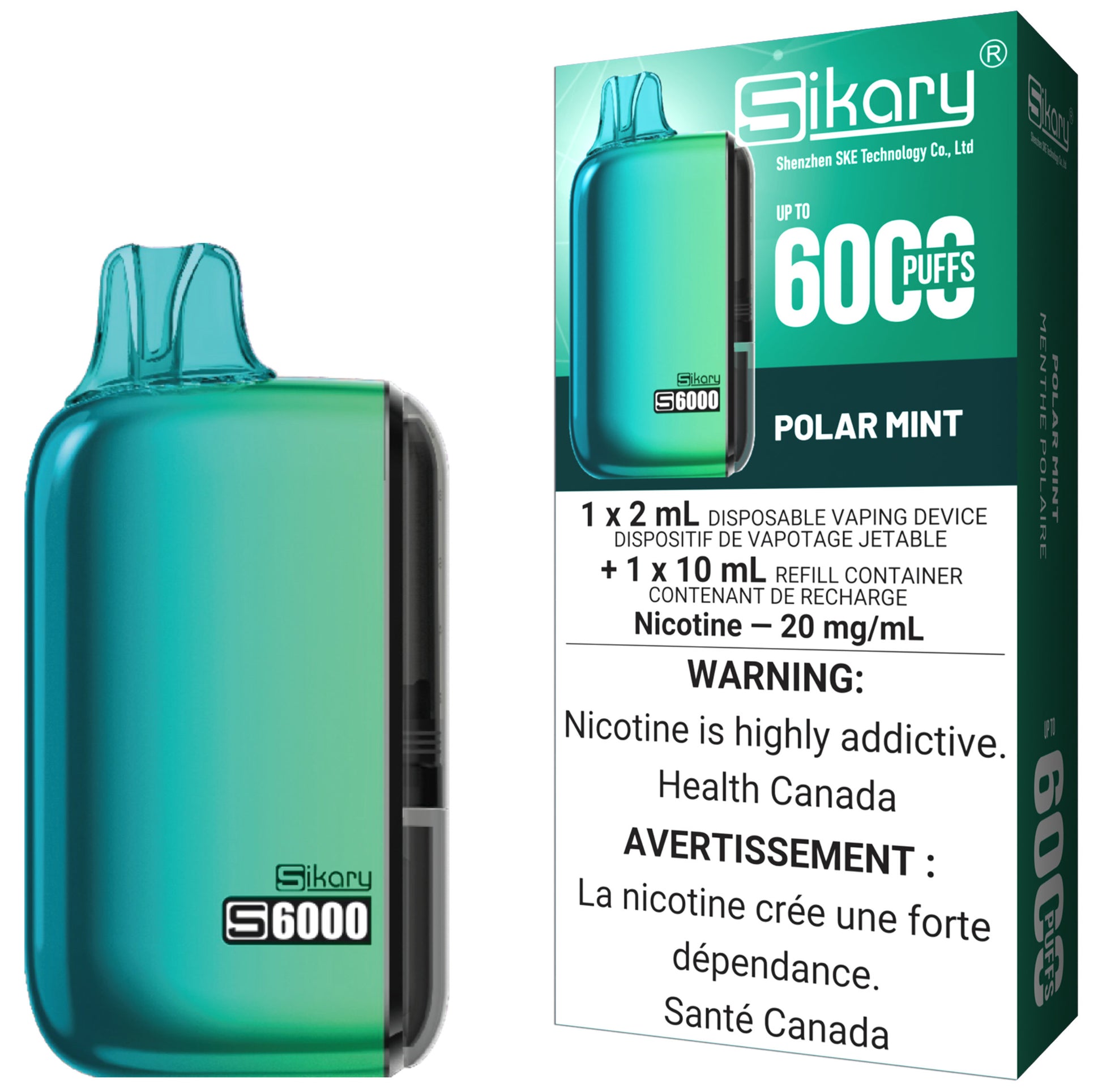 SIKARY S6000 Disposable Vape - Polar Mint Cloud Island Vapour SIKARY S6000 Disposable Vape - Polar Mint Cloud Island Vapour