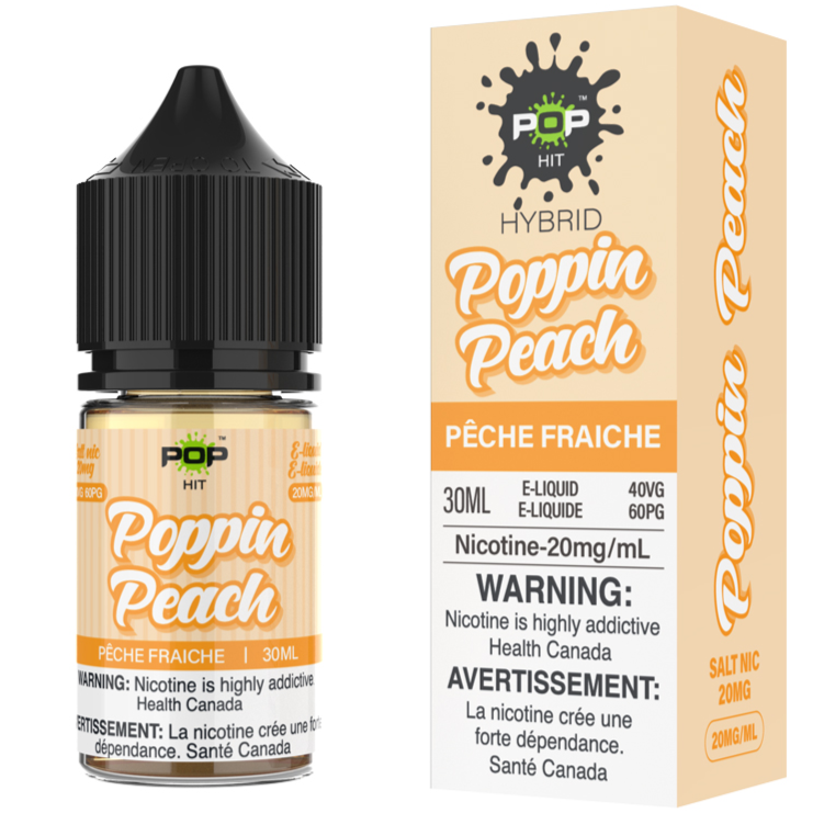 Poppin Peach Pop Hit Vape Juice Salt Nic E-Liquid 20mg 30mL