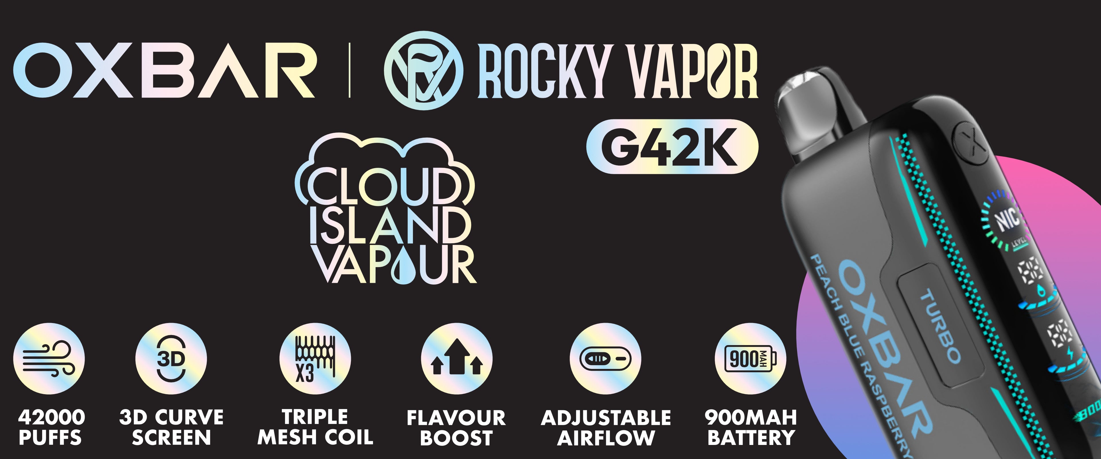 Rocky Vapor Oxbar G42K Disposable Vape Banner