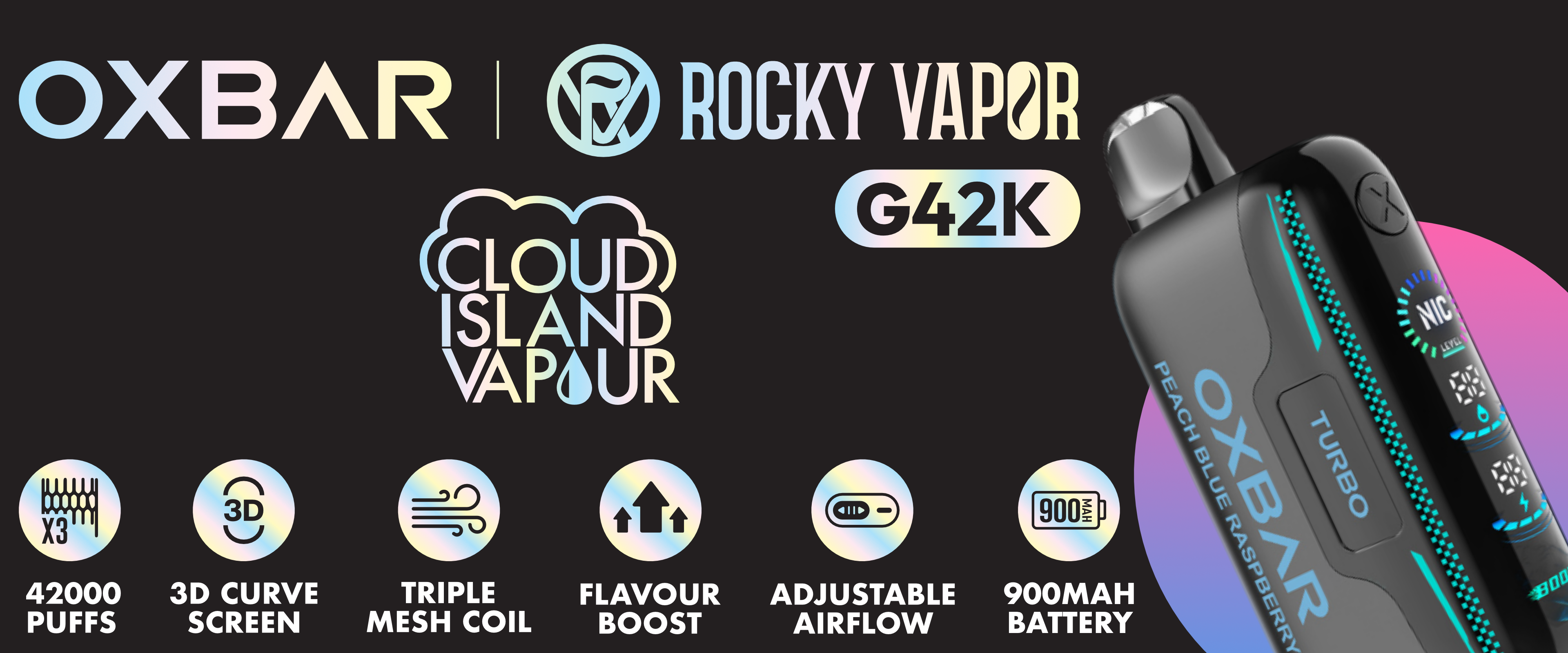 Rocky Vapor Oxbar G42K Disposable Vape Banner