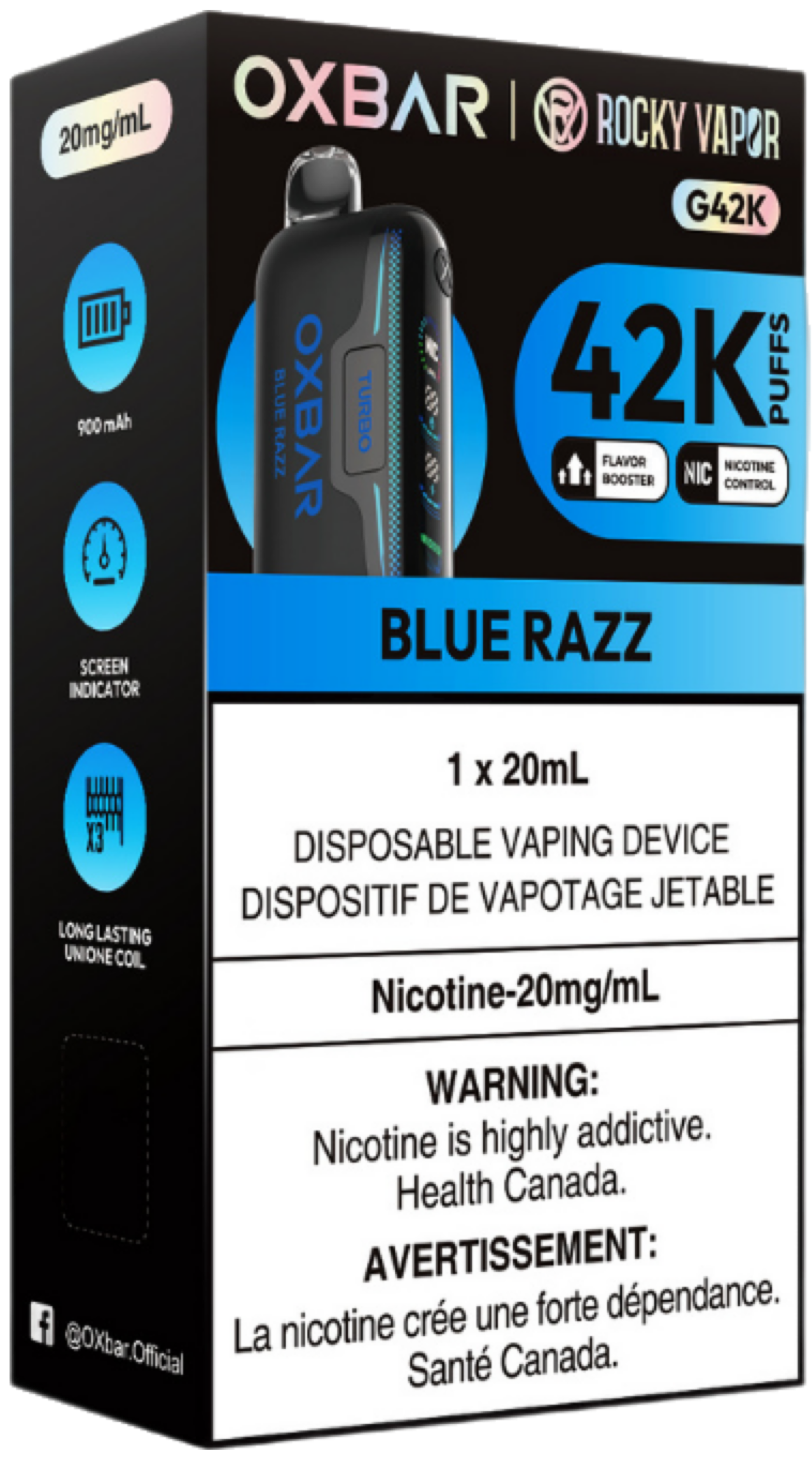 ROCKY VAPOR OXBAR G42K Disposable Blue Razz