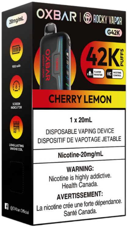 Rocky Vapor Oxbar G42K Disposable Vape - Cherry Lemon