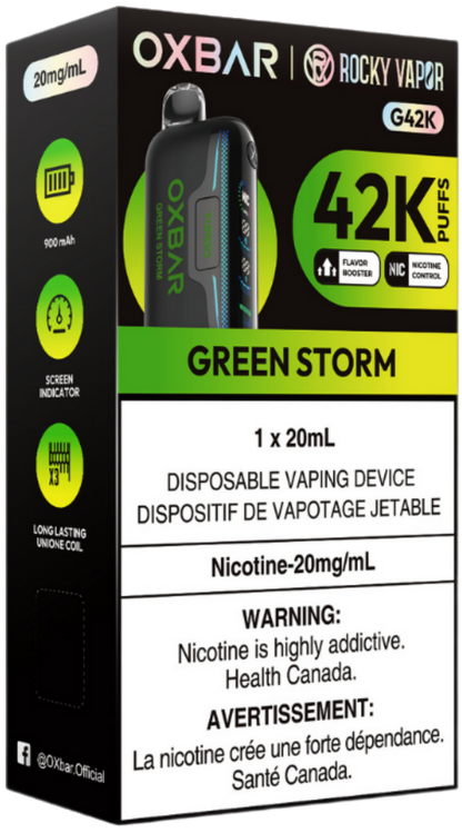 Rocky Vapor Oxbar G42K Disposable Vape - Green Storm