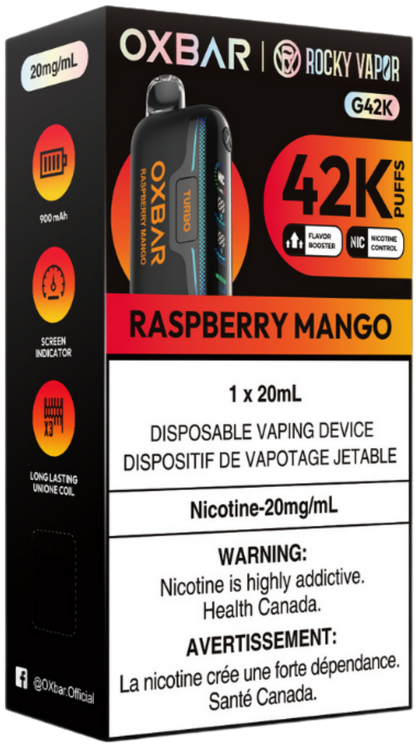 ROCKY VAPOR OXBAR G42K Disposable Raspberry Mango