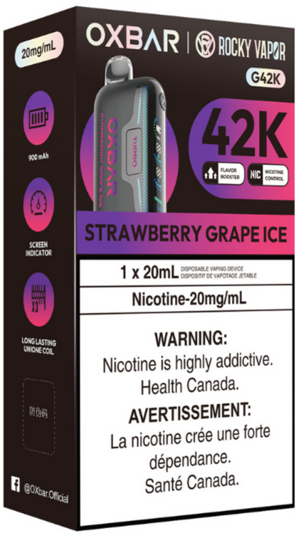 ROCKY VAPOR OXBAR G42K Disposable Strawberry Grape Ice