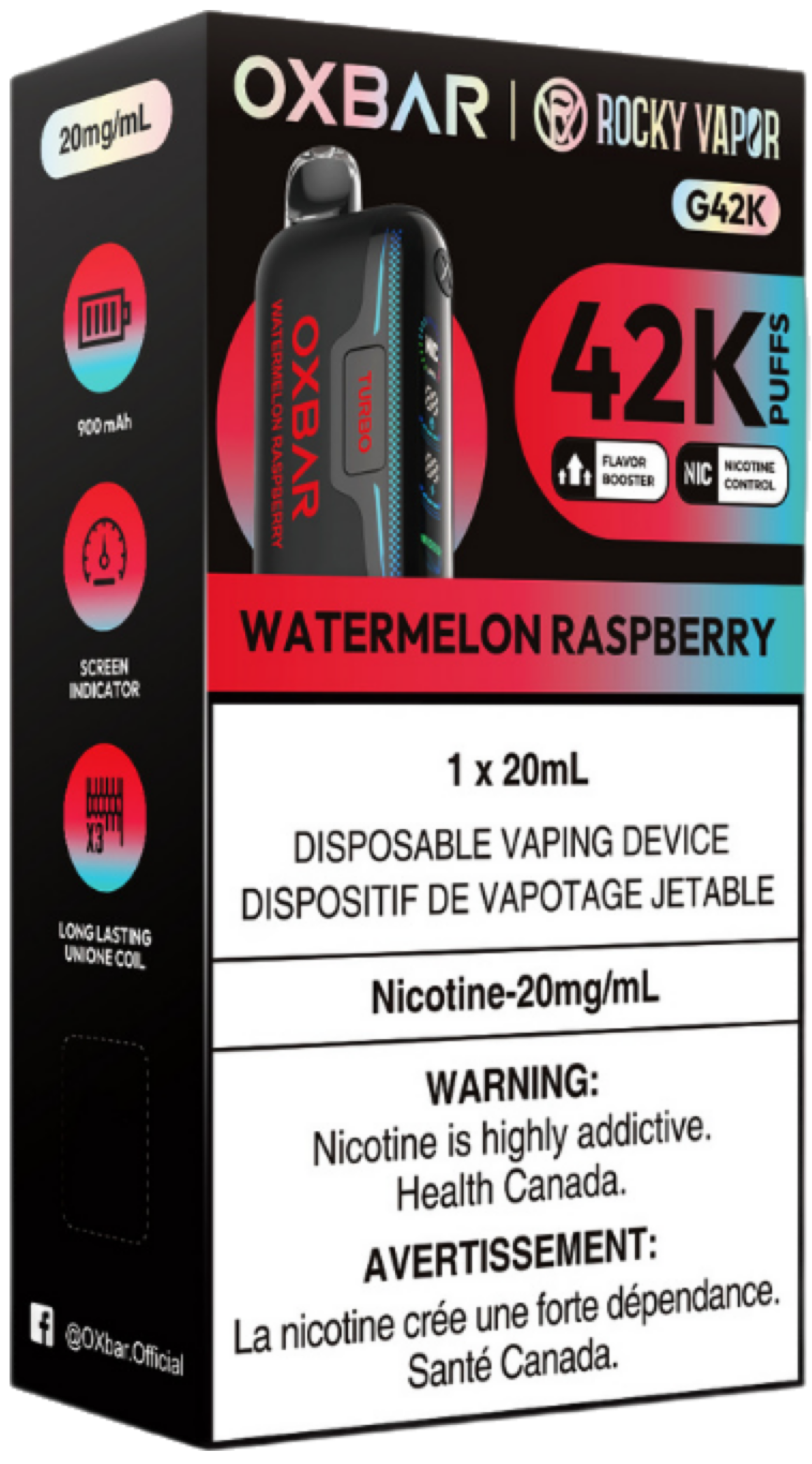 ROCKY VAPOR OXBAR G42K Disposable Watermelon Raspberry