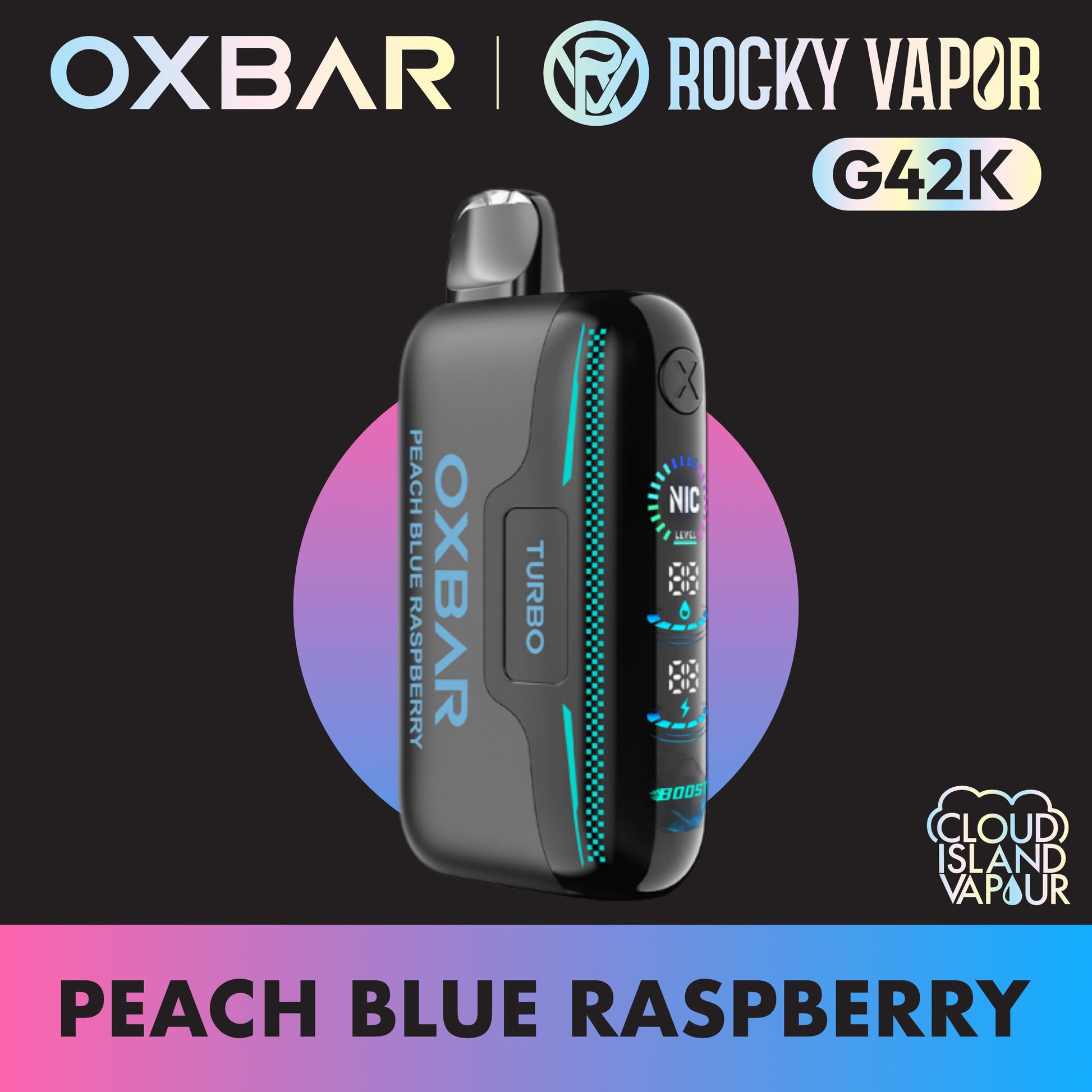 ROCKY VAPOR OXBAR G42K Peach Blue Raspberry