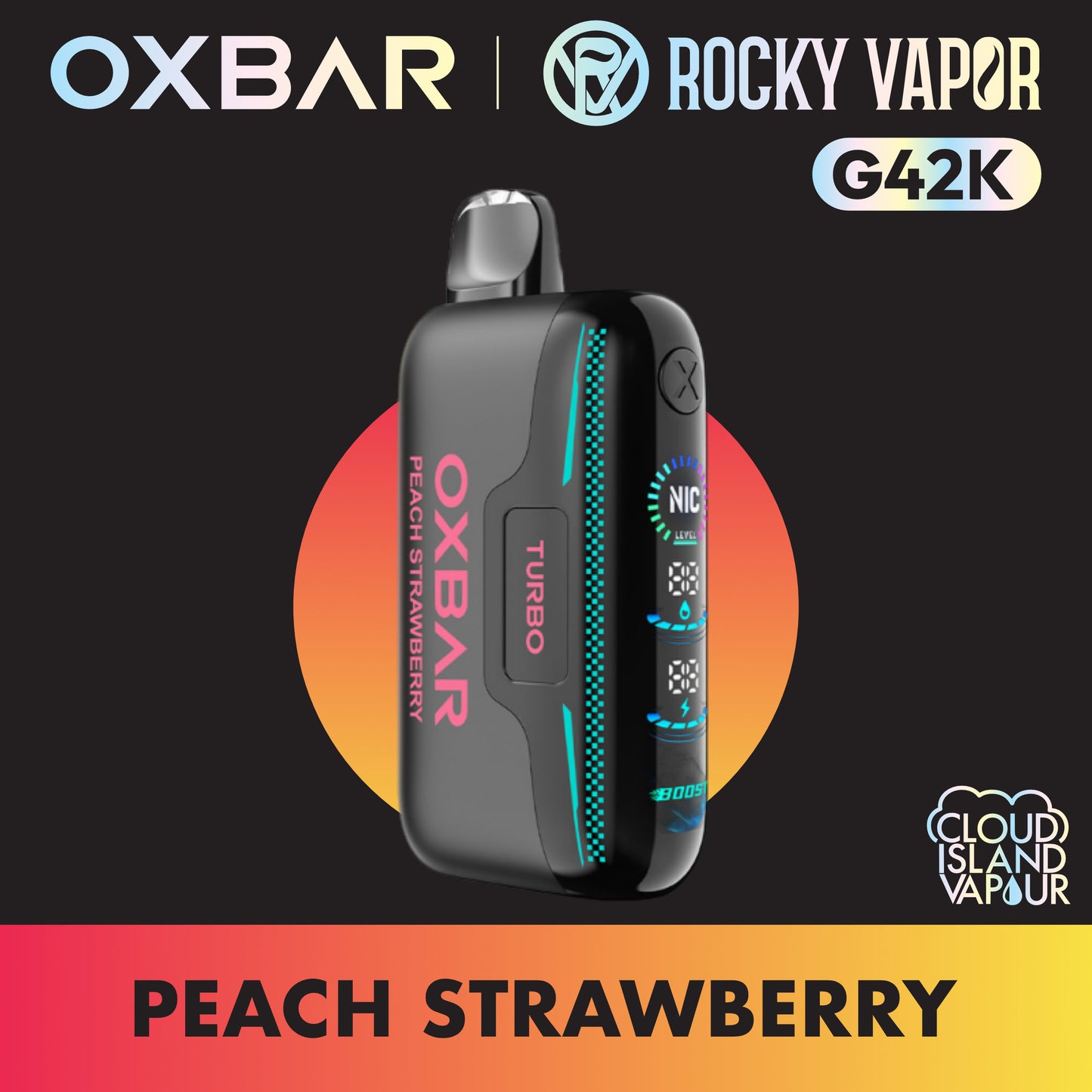 ROCKY VAPOR OXBAR G42K Peach Strawberry