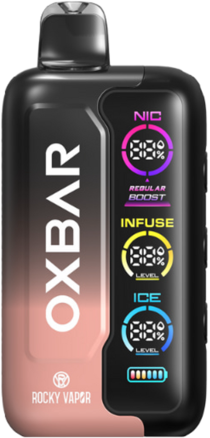 ROCKY VAPOR OXBAR TRI FUSION Disposable Vape Peach Watermelon Ice