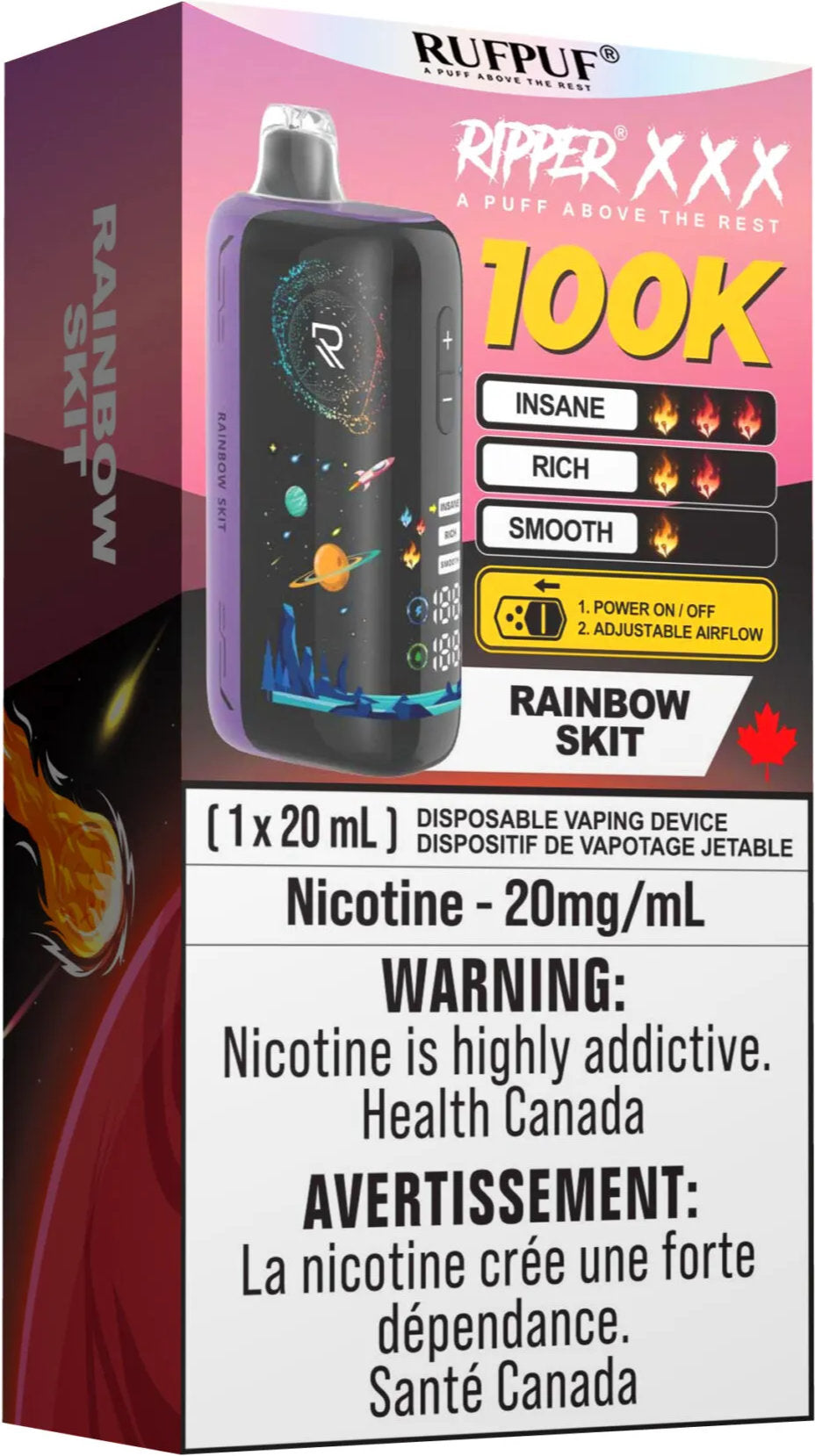 RUFPUF RIPPER XXX 100K Disposable Vape Rainbow Skit