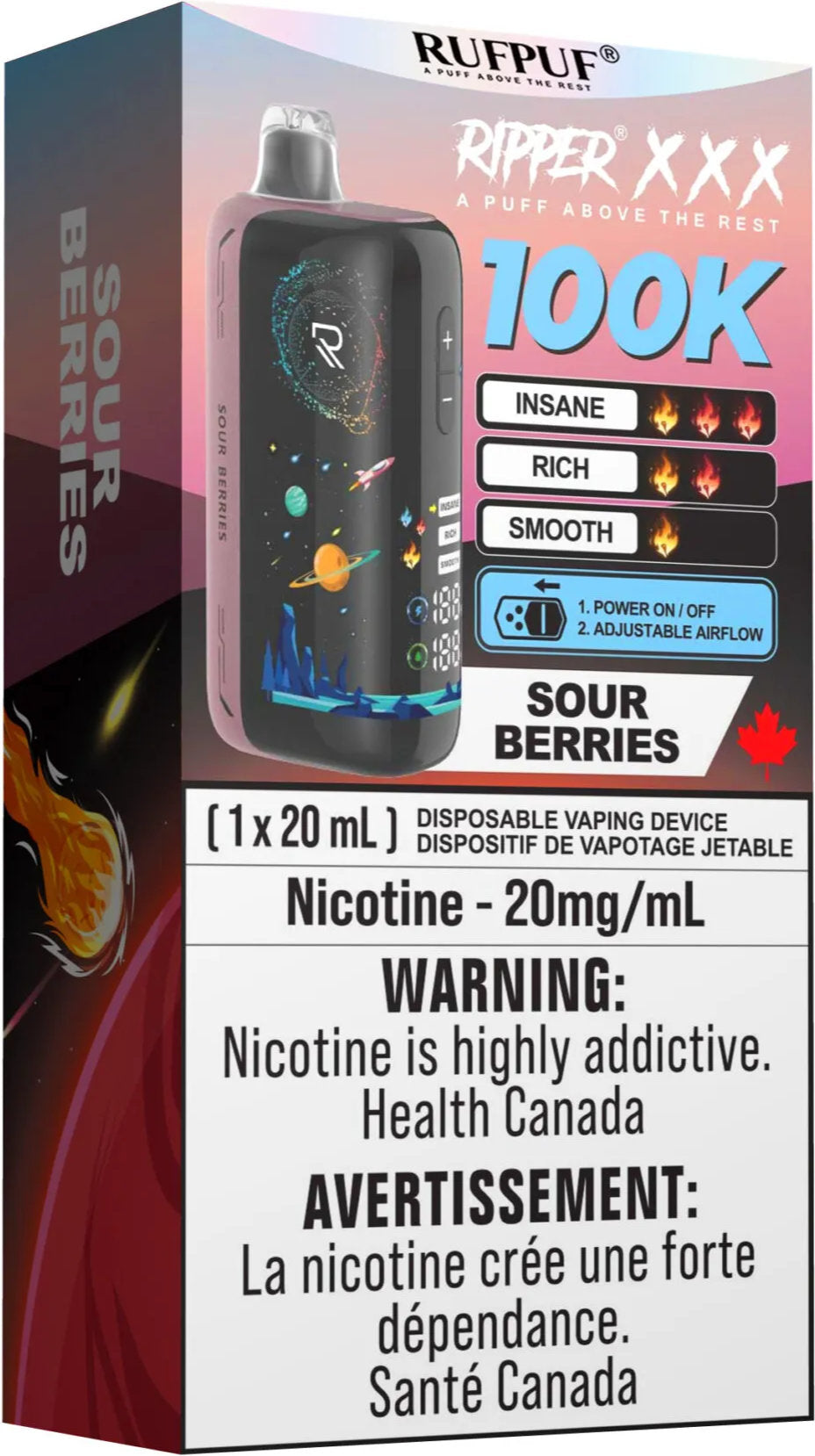 RUFPUF RIPPER XXX 100K Disposable Vape Sour Berries