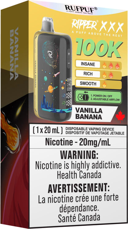 RUFPUF RIPPER XXX 100K Disposable Vape Vanilla Banana